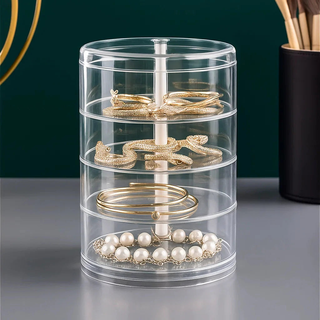 Rotating Jewelry Organizer 360° – Transparent - 5 layer