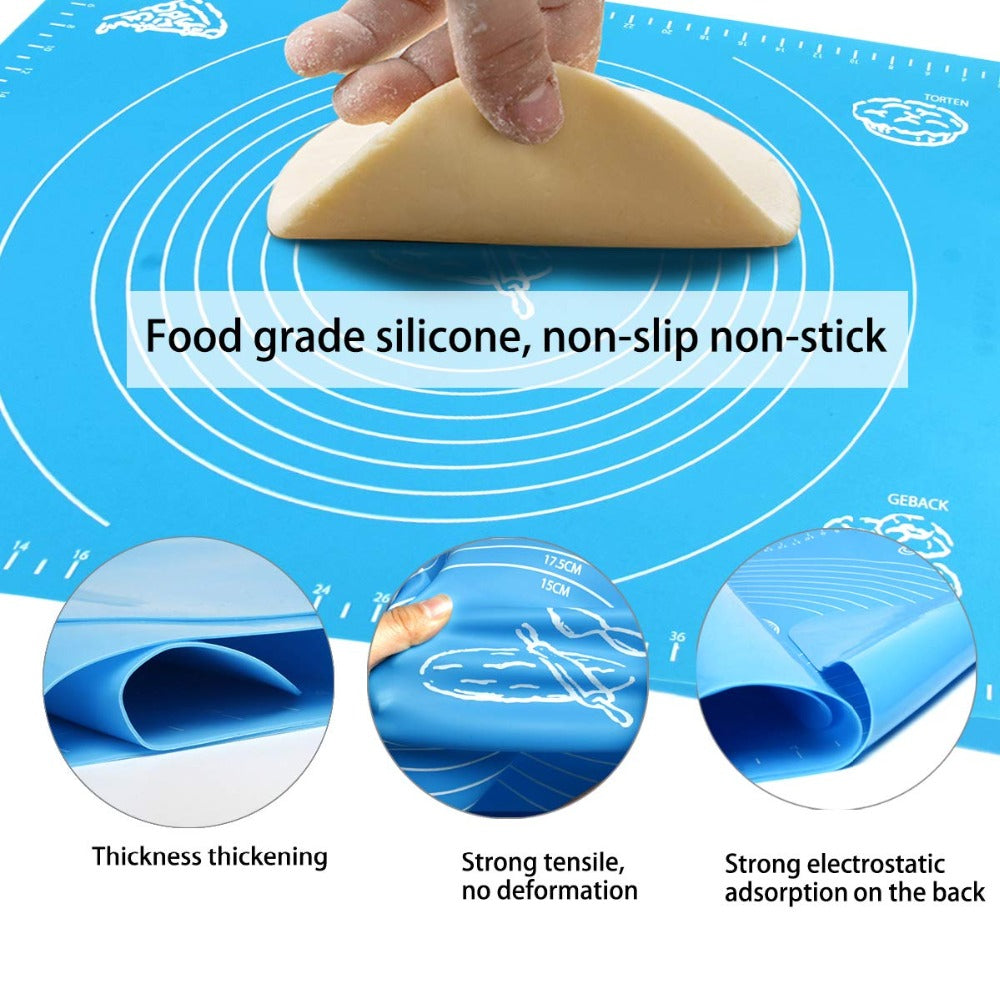 Silicone Dough Prep Duo — Reusable Flour Mixing Bag & Non-Slip Rolling Mat