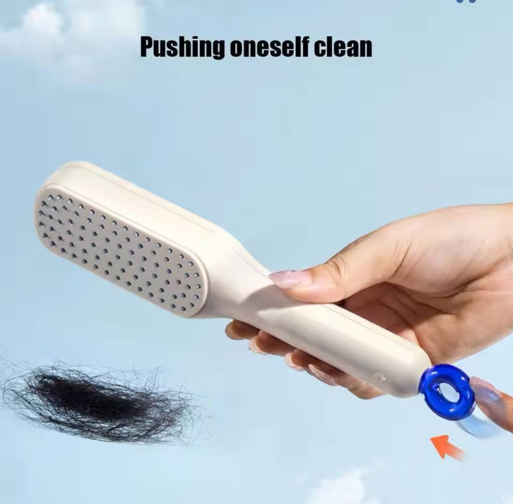 Self-Cleaning Hair Brush – Effortless Hair Removal with Retractable Bristles
