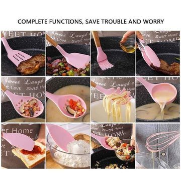 12-Piece Silicone Kitchen Utensils Set – Heat Resistant & Non-Stick