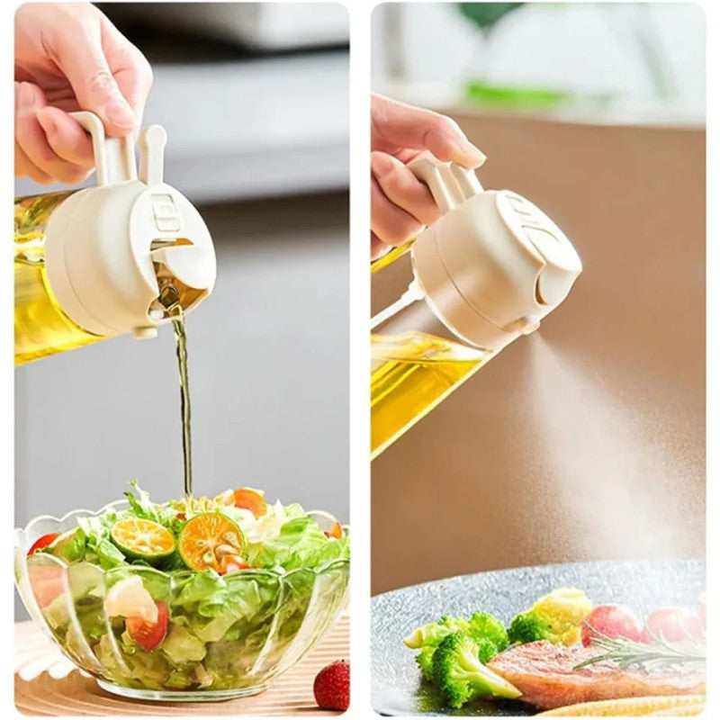 2-in-1 Glass Oil Dispenser & Spray Bottle – Precision Pour & Mist Spray