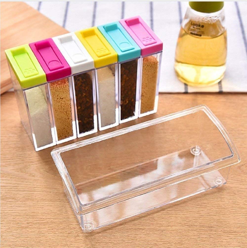6 Pcs Seasoning Spice Box – Premium Kitchen Storage Organizer Set