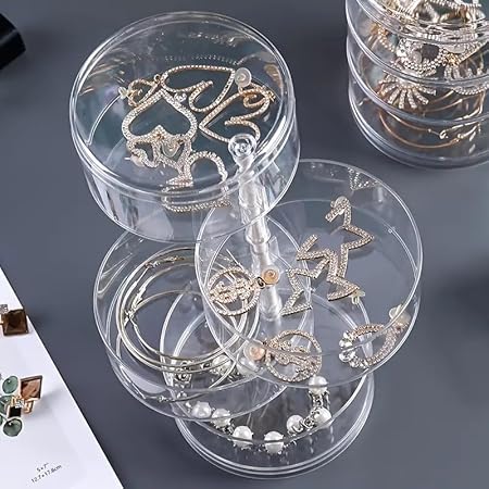 Rotating Jewelry Organizer 360° – Transparent - 5 layer