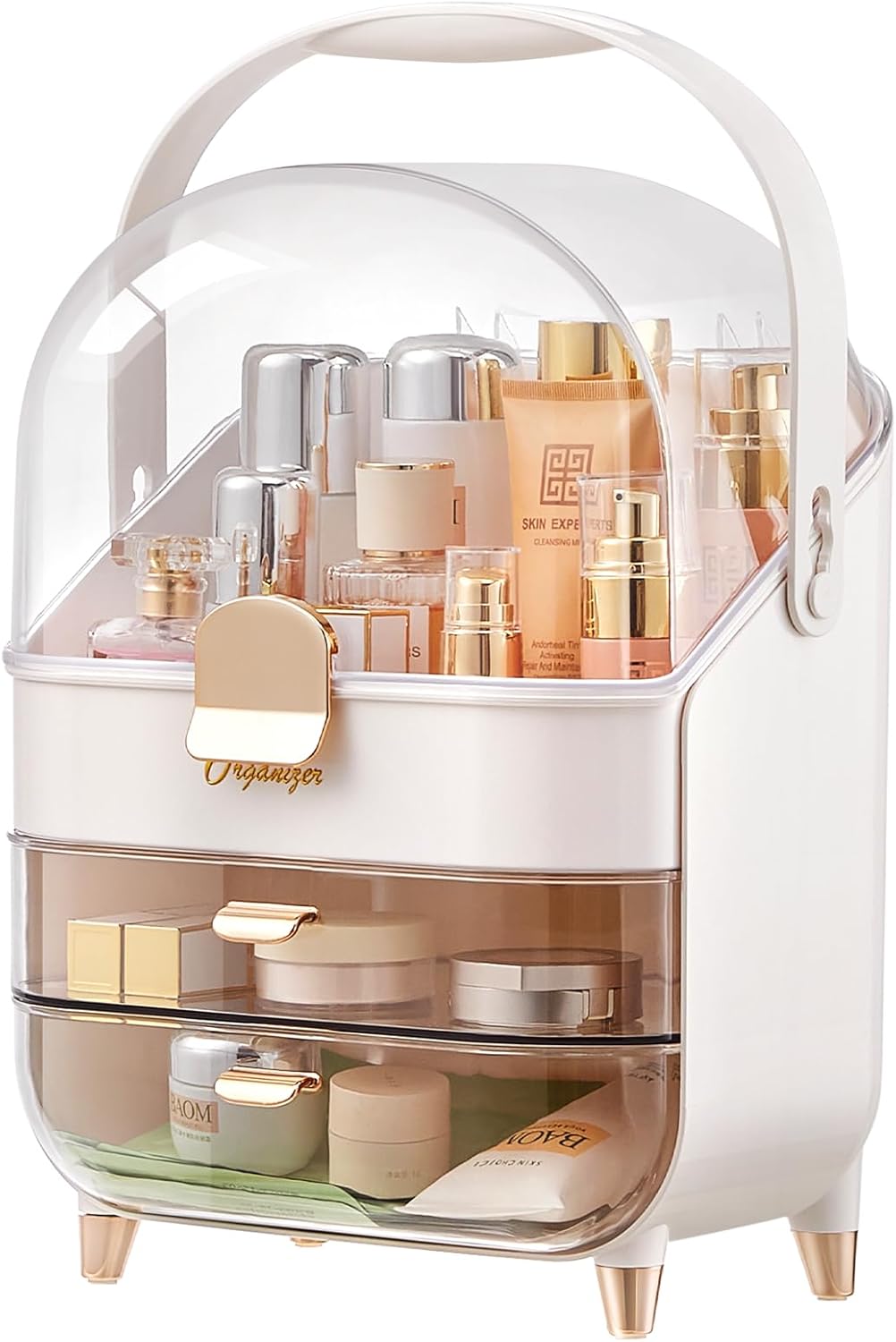 Makeup Organizer with Lid – Dustproof Cosmetics & Skincare Organizer