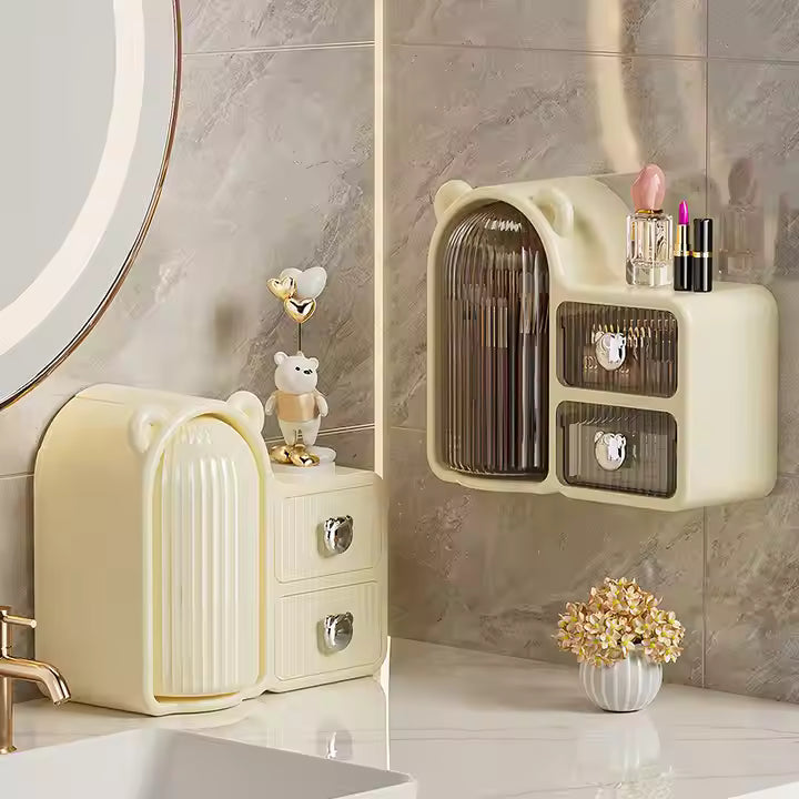 Bear Plastic Makeup & Skincare Organizer Box