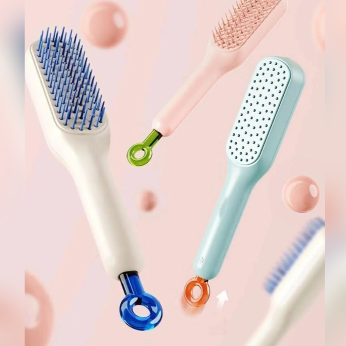Self-Cleaning Hair Brush – Effortless Hair Removal with Retractable Bristles