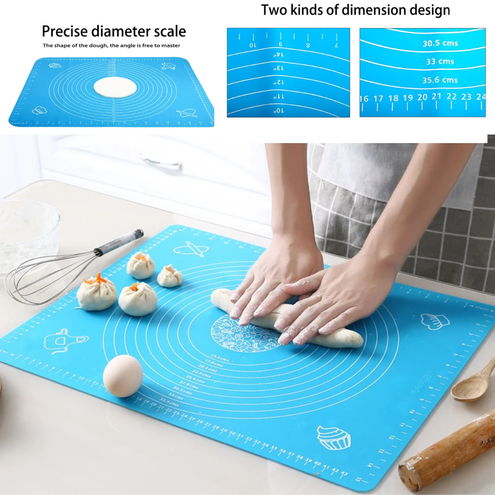 Silicone Dough Prep Duo — Reusable Flour Mixing Bag & Non-Slip Rolling Mat