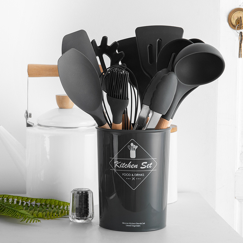 12-Piece Silicone Kitchen Utensils Set – Heat Resistant & Non-Stick
