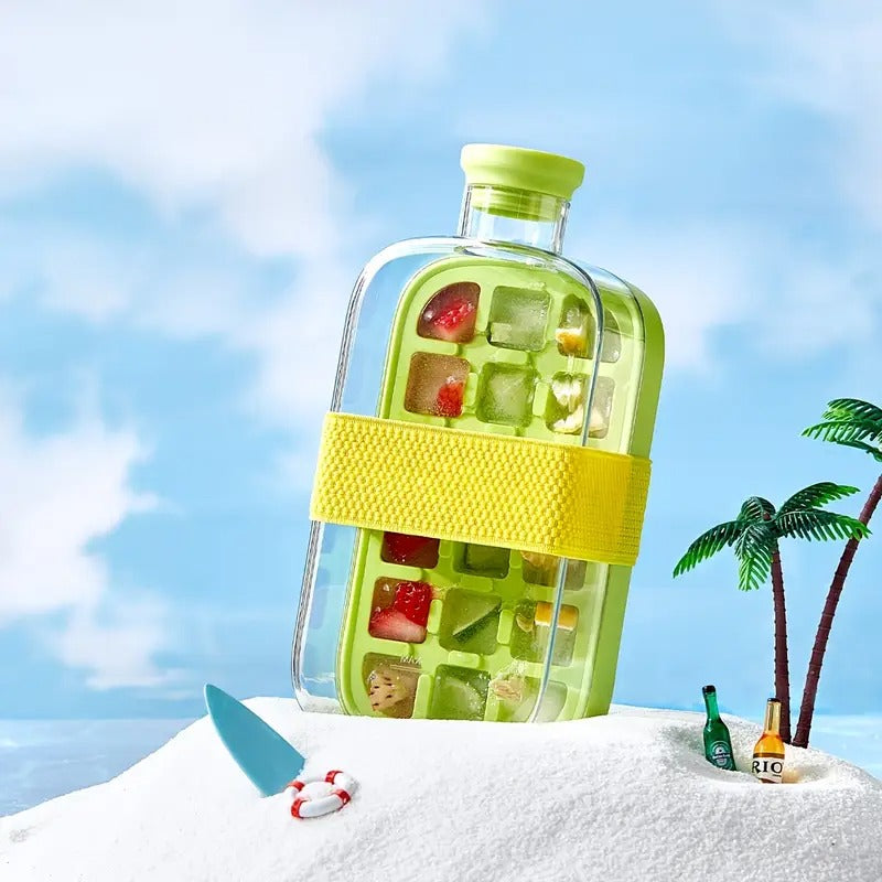 2-in-1 Water Bottle & Ice Mold – BPA-Free Leak-Proof Design