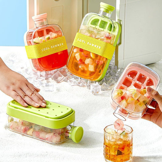 2-in-1 Water Bottle & Ice Mold – BPA-Free Leak-Proof Design
