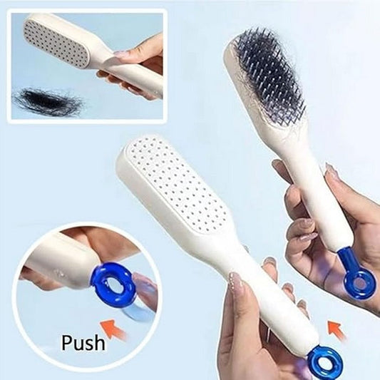 Self-Cleaning Hair Brush – Effortless Hair Removal with Retractable Bristles